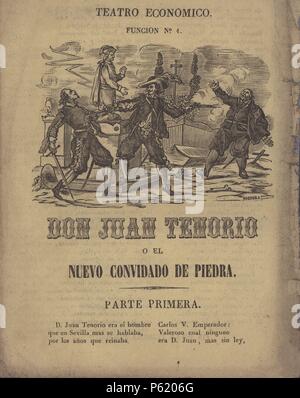 Don Juan Tenorio, drama de José Zorrilla. Literatura de cordel. Argumento publicado en Barcelona, 1890. Stock Photo