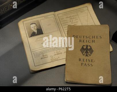 Weimar Republic (German Reich). 1919-1933. German passports. Before the Worl War II. Deutches Technikmuseum. Berlin. Germany. Stock Photo