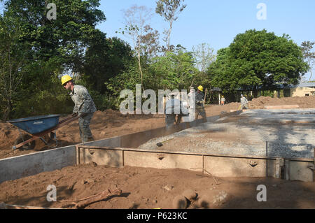 Catarina Guatemala Members Of The Kentucky National Guard 149th Vertical Construction Company Work To Prepare The Laying Of A Foundation For A New School Building April 3 2016 In Nueva Florida Catarina Guatemala The Construction Site Is One