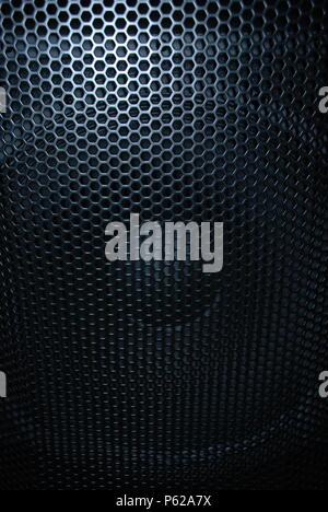 Beautiful close up net texture of black sound speaker Stock Photo