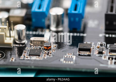 used pc motherboard macro view Stock Photo