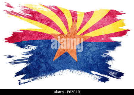 Grunge Arizona state flag. Arizona flag brush stroke. Stock Photo