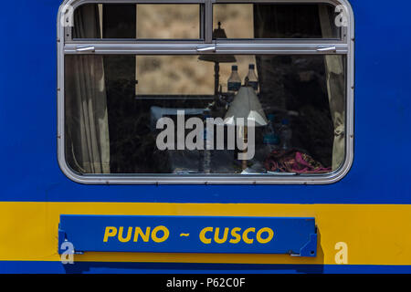Puno to Cusco Train Stock Photo