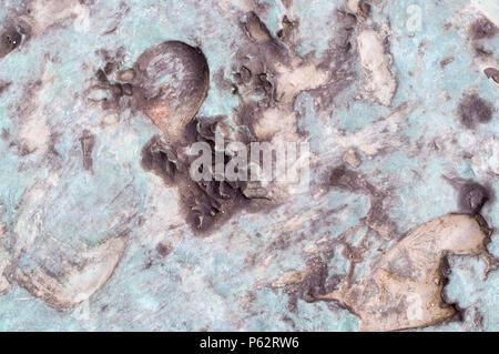 vintage bronze texture with prints. background. Stock Photo