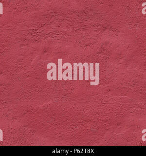 seamless cemented wall painted red background. texture. Stock Photo