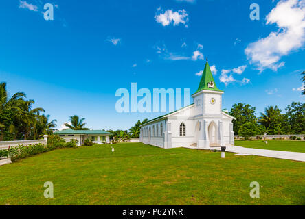 Protestant church, Haapiti, Moorea, French Polynesia Stock Photo