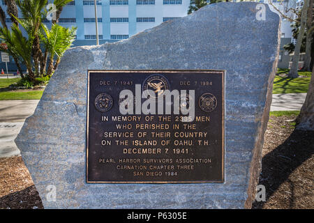 veterans memorial, san diego waterfront, ca us Stock Photo