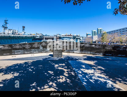 veterans memorial, san diego waterfront, ca us Stock Photo