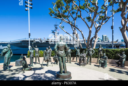 veterans memorial, san diego waterfront, ca us Stock Photo