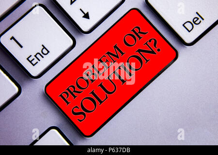 Word writing text Problem Or Solution Question. Business concept for Think Solve Analysis Solving Conclusion Display several silvery arrow key focused Stock Photo