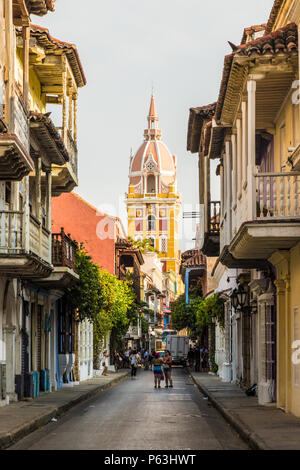 A typical view in Cartagena colombia Stock Photo