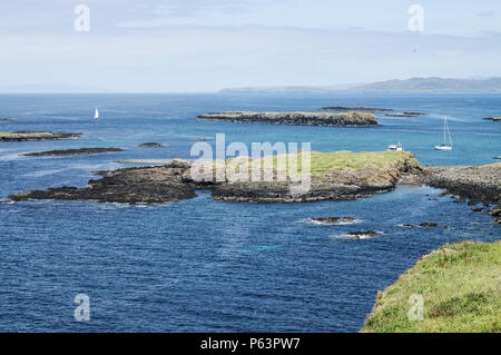 View of  Isle of Mull from Lunga - Treshnish Isles (Inner Hebrides, Scotland) Stock Photo