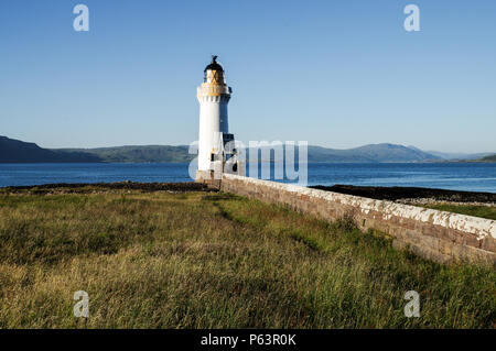 Beautiful Rubha nan Gall Lighthouse near Tobermory on the Isle of Mull in Scotland Stock Photo