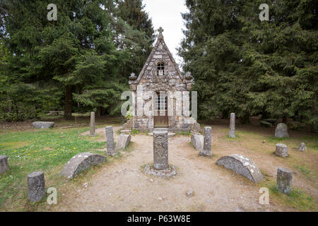 The cute and fairy tale like Chapel of Sainte Geneviève, Orne, Normandy, France. Stock Photo