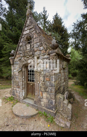 The cute and fairy tale like Chapel of Sainte Geneviève, Orne, Normandy, France. Stock Photo