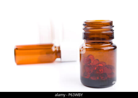 different pills on white background Stock Photo