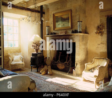 Large Fireplace In Country Sitting Room Stock Photo 235390004 Alamy