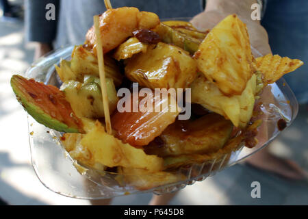 The Southeast Asian fruit salad - called rujak or rojak. Indonesian ...