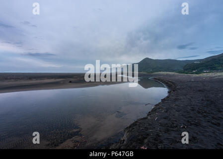 South Piha Sunset Auckland West Coast New Zealand Stock Photo