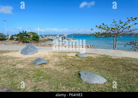 TSea turtle sculptures on the Victoria Parade foreshore, Thursday Island, Torres Strait Islands, Far North Queensland, FNQ, QLD, Australia Stock Photo