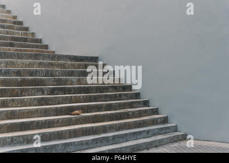 Old grey outdoor modern cement stairs Stock Photo