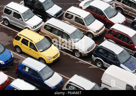 New Suzuki Cars And Vans Parked At Avonmouth Docks Near Bristol Uk