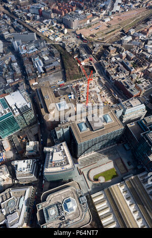 Aerial View of London Construction Site - 201 Bishopsgate and the Broadgate Tower in 2006 Stock Photo