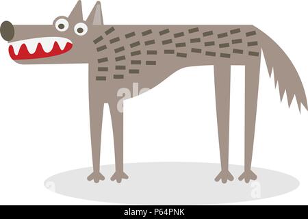 Vector wolf flat illustration. Stock Vector