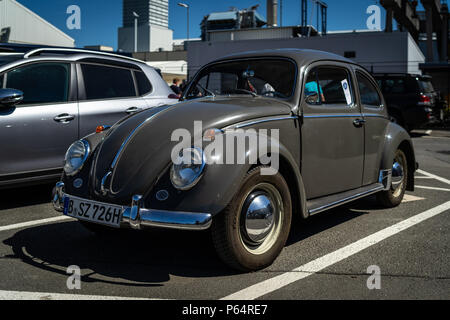 BERLIN - MAY 06, 2018: Economy car Volkswagen Beetle. Exhibition 31. Oldtimertage Berlin-Brandenburg (31th Berlin-Brandenburg Oldtimer Day). Stock Photo