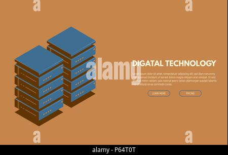 Cloud data server banner Stock Vector