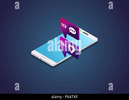Phone and like content Stock Vector