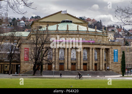 Stuttgart Opera House fronting onto the State Park, Oberer Schloßgarten Stock Photo