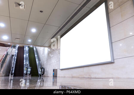 Billboard Rectangular White Mockup City Advertisement Stock Photo