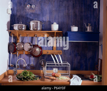 Partial view of a set kitchenette Stock Photo
