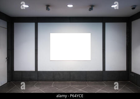 Billboard Rectangular White Mockup City Advertisement Stock Photo