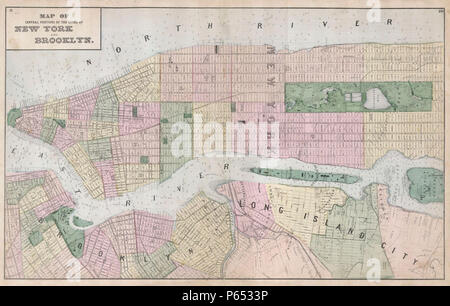 1873 Beers Map of New York City - Geographicus - NYC-beers-1873. Stock Photo