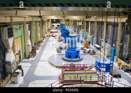 Manapouri Power Station Machine Hall, New Zealand Stock Photo