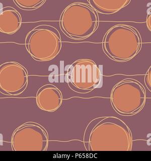 Vector sketch child round seamless pattern Stock Vector