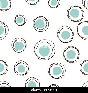 Vector sketch child round seamless soft pattern Stock Vector