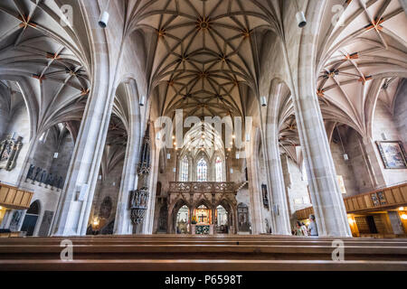 Tubingen, Germany. Interior view of the Stiftskirche (St. George's Collegiate Church) Stock Photo