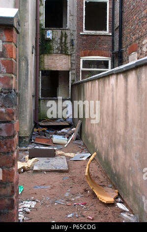 Derelict housing estate, Salford area, Manchester, United Kingdom. Stock Photo