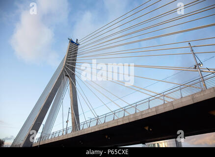 William Dargan Bridge, cable-stay bridge for the LUAS line, Dundrum, Dublin, Ireland 2008 Stock Photo