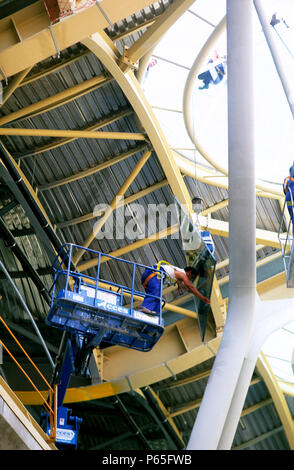 Access platform. Worker on a cherry picker. Stock Photo