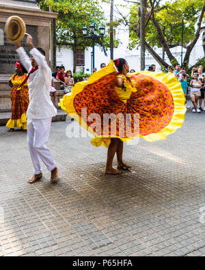 A typical view in Cartagena colombia Stock Photo