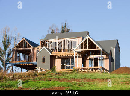 Rebuilding houses at Kinglake which was one of the worst affected communities of the catastrophic 2009 Australian Bush Fires in the state of Victoria. Stock Photo