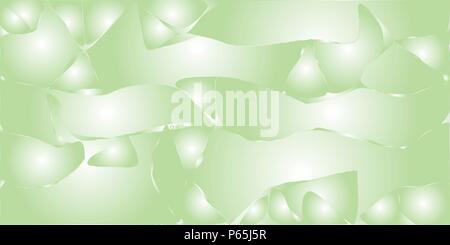 Green metallic vector gradient background with wavy cracks and blobs. Stock Vector