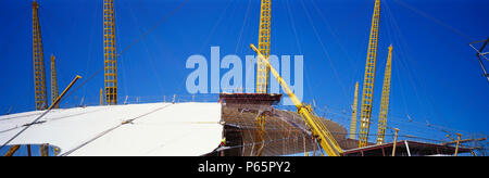Construction of Millennium Dome roof, Greenwich, London, UK Stock Photo
