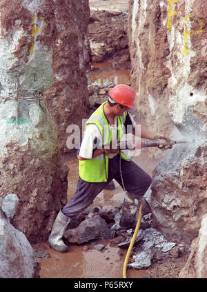 Capping foundation columns Stock Photo