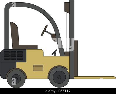 Forklift truck. Fork loader isolated on white background Stock Vector