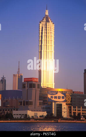 The 88-story Jing Mao Tower in Shanghai, China, 2003. Stock Photo